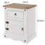 Choe White wax 1 Drawer Bedside Table, End Table, Side Table, Corona Design