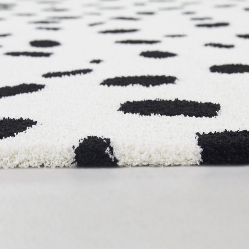 Tapis blanc à motif abstrait Breydin, Rectangle 5 pi 3 po x 7 pi