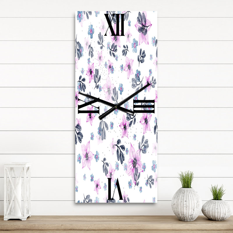 Fleurs et pétales roses - Horloge murale traditionnelle, Petit