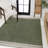 Alda Modern Minimalist Mingled Solid Green/Cream Indoor/Outdoor Rug-1254721601