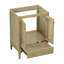 Meuble-lavabo 24 po sans lavabo, base seulement, armoire en rotin avec portes et tiroir, cadre solide et panneau de fibres à densité moyenne, naturel