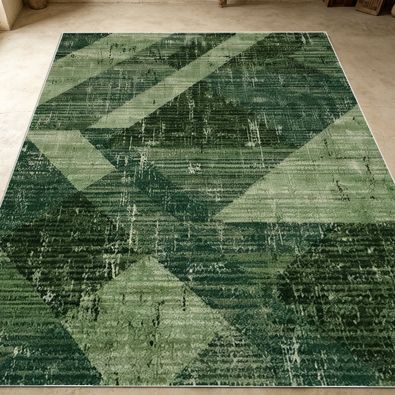 1PC distressed sage green geometric chevron vintage area rugs for Living Room, Soft, All seasons, Easy-maintain, Washable Indoor mat, Farmhouse suitable for dining table, entryway, bedroom, home office, patio, kitchen, Home Decor, Outdoor Decor.