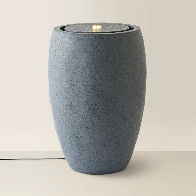 Weather Resistant Fountain with Light, Grey