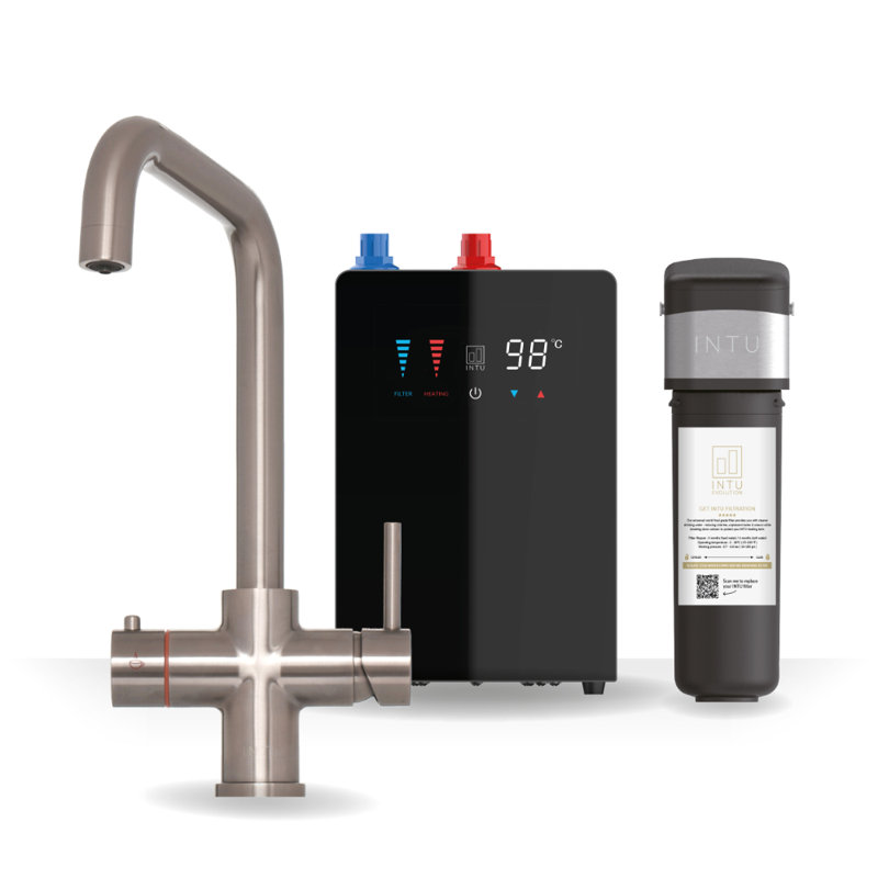 4-1 Instant Boiling Filtered Water Tap - Square Neck, Brushed Nickel
