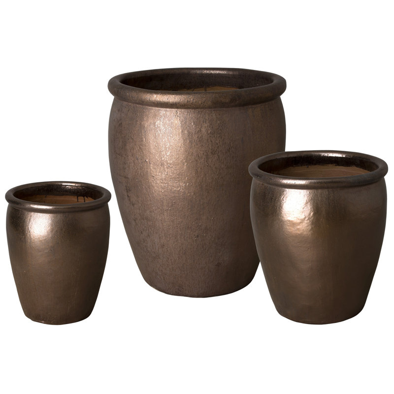 RND POT LG, METALLIC 29X33"H, 25" H x 23" W x 23" D, Metallic
