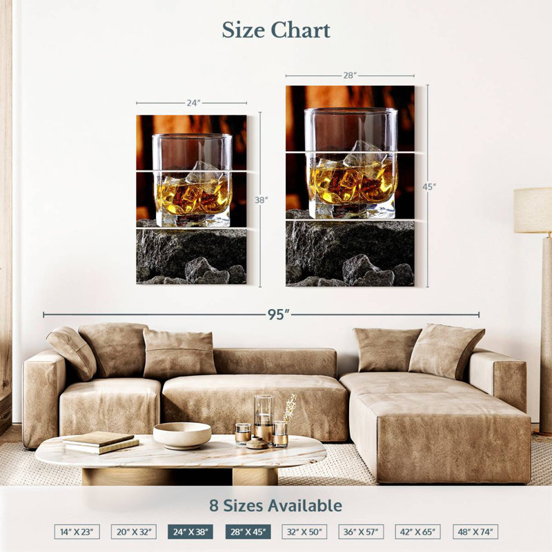 Yarlin Whiskey On Rocks, 38" H x 24" W