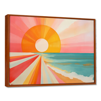 Paradise at Sunset III - Ocean Landscape Picture Framed Wall Art