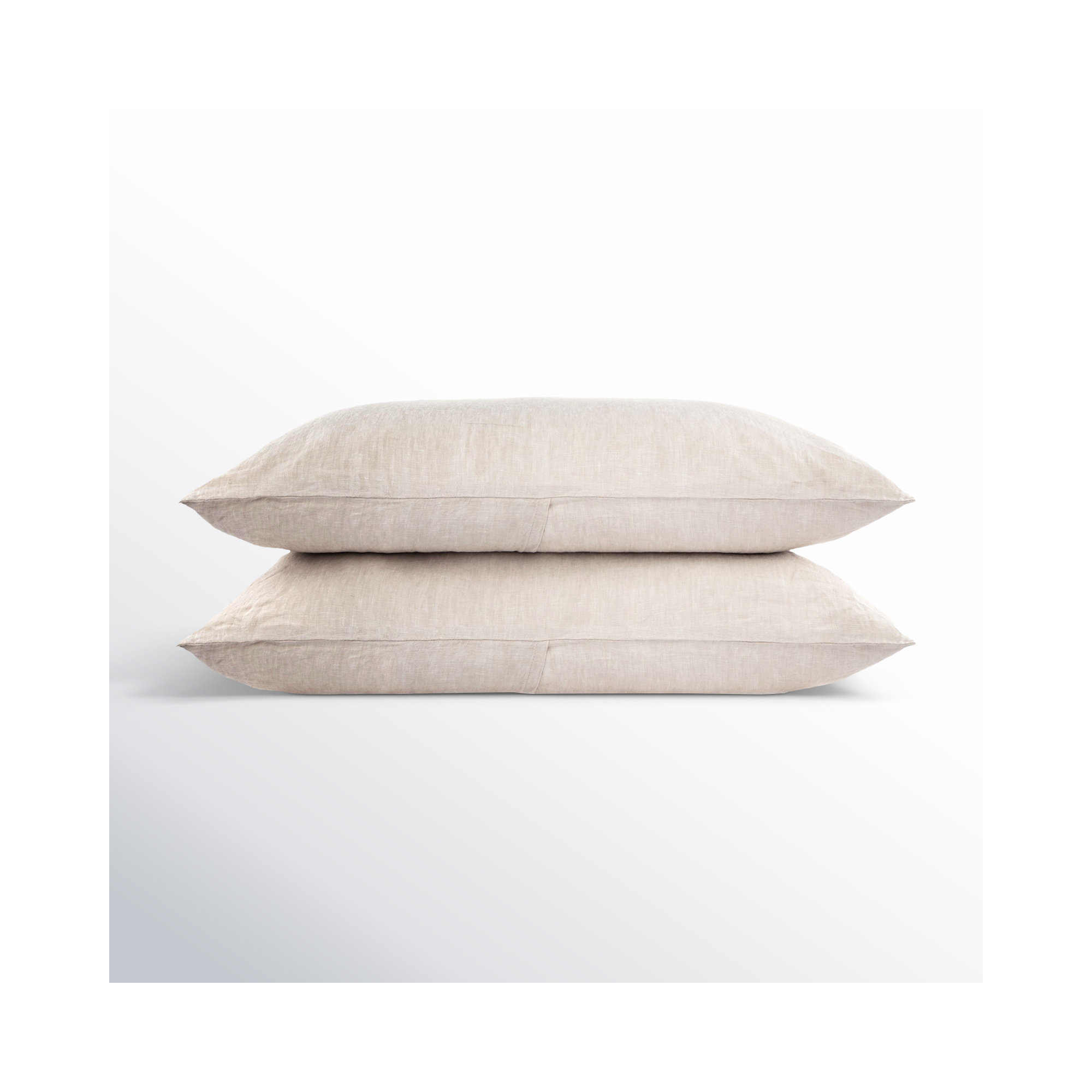 100% French Linen Pillowcase Set, King Pillowcase, Putty Heather