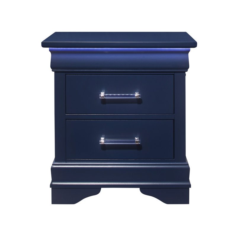 Table de chevet Charlton avec DEL, Bleu