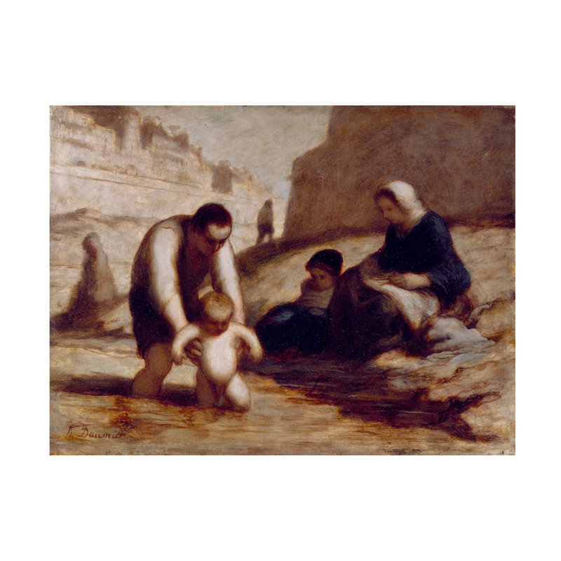 Honore Daumier, art du premier bain, H 14 po x l 19 po