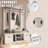 Entryway Hall Tree With 2 Spacious Drawers And Adjustable Shelves-1401833770