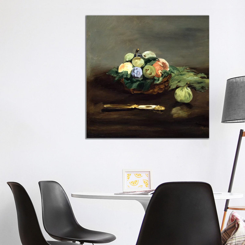 Basket Of Fruit by Edouard Manet - Painting on Canvas, 93.98 cm H x 93.98 cm W x 1.91 cm D, Wrapped Canvas