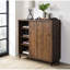Armoire à chaussures fonctionnelle avec finition chêne moderne - 4 compartiments pour une gestion efficace Support élégant 3 tablettes réglables