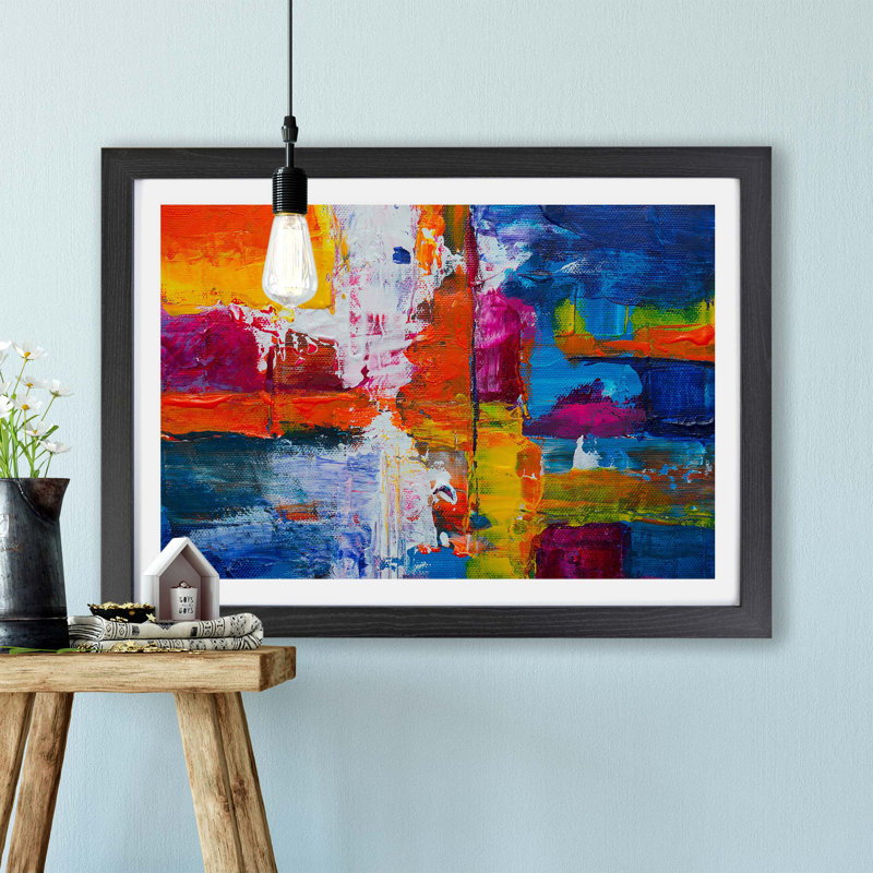 Abstract Vol.443 by S.Johnson - Framed Print, 45cm H x 63cm W x 2cm D, Black