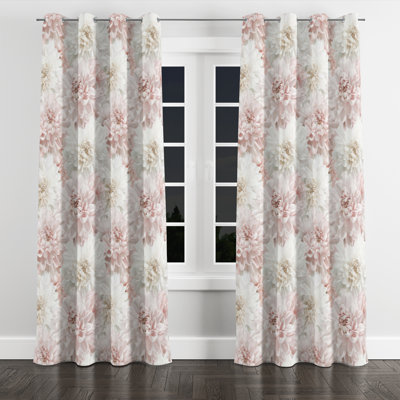 Floral Curtains - Country Farmhouse Chrysanthemum Soft Grommet Curtain - 1 Panel