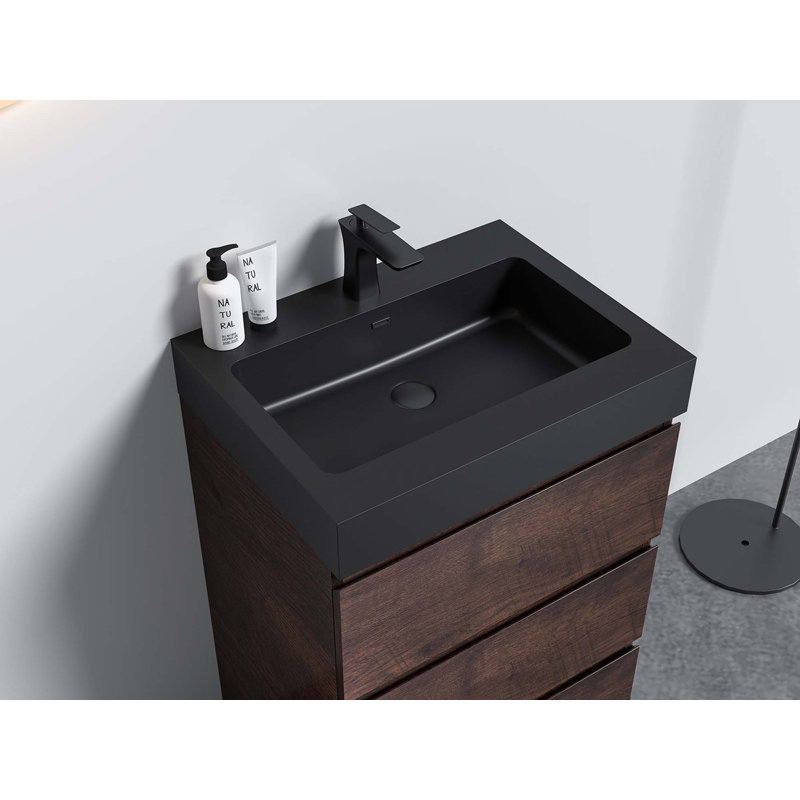 Bassin intégré intégré en quartz sans drain ni robinet