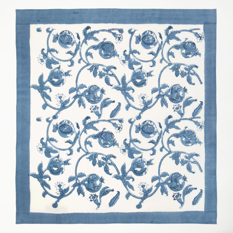 Set of 3 Granada Cornflower Tea Towels, Cornflower Blue