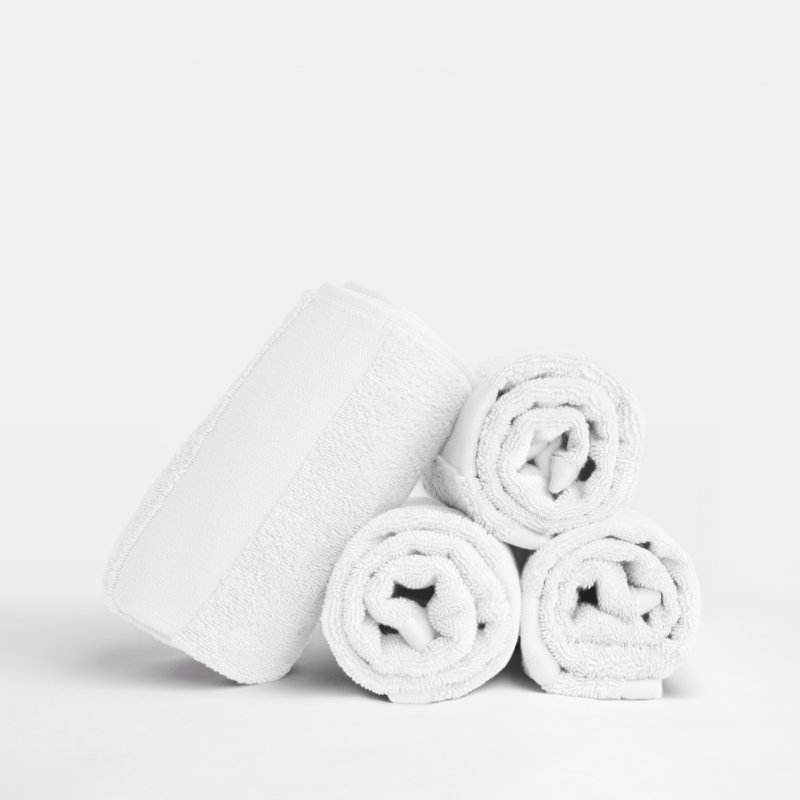 Ensemble de 4 essuie-mains 100% coton, Blanc