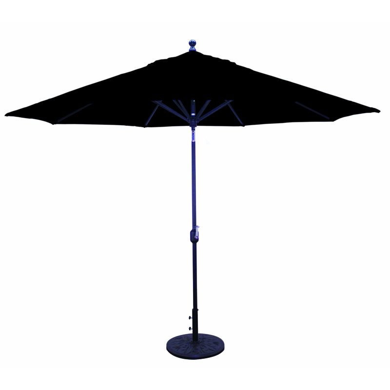 Parasol de marché 11 pi Nadasha, Noir, Toile Sunbrella® régate