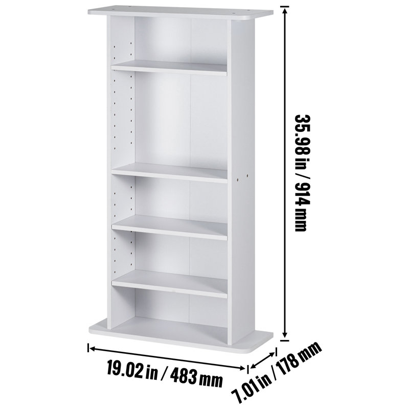 Wood 3'' H Media Shelves, White