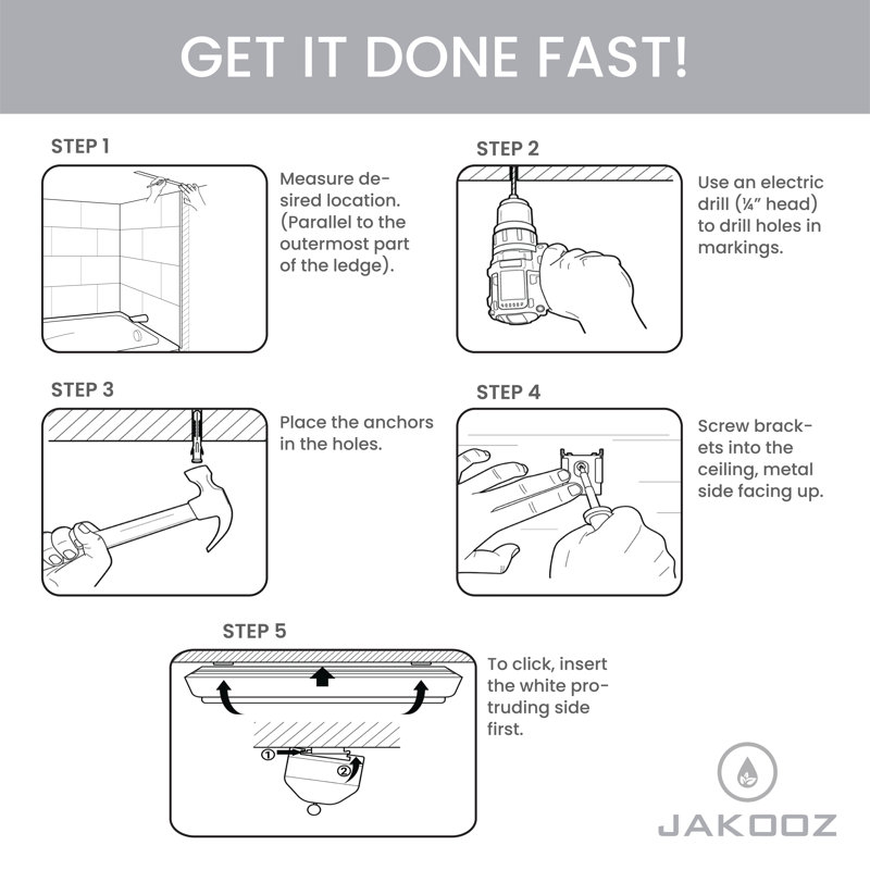 Rideau de douche Jakooz Wave, L 56 po x H 95 po