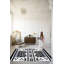 Tapis décoratif moderne à motif géométrique noir et beige-1044100896