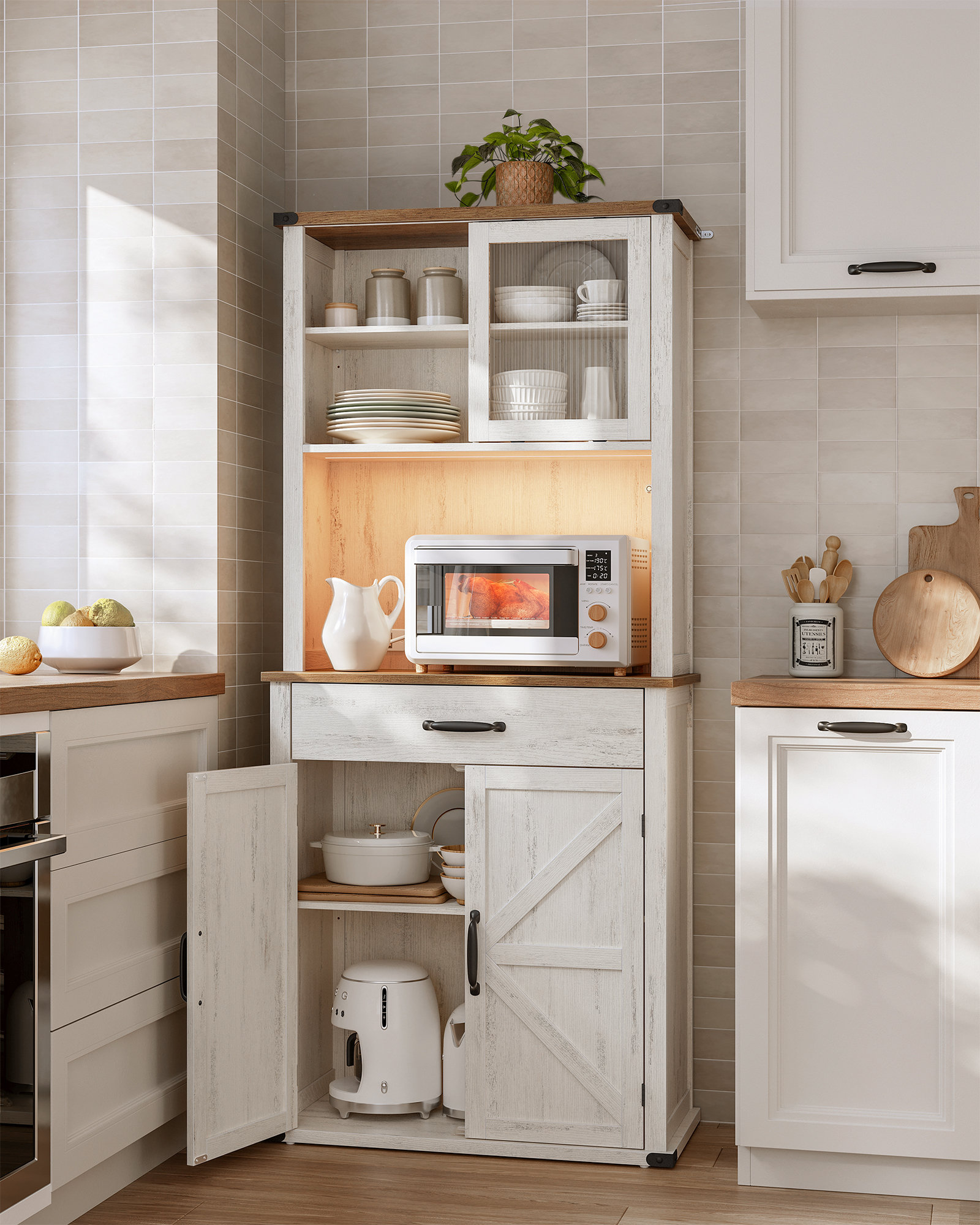 August Grove® Catisha 71'' Kitchen Pantry & Reviews | Wayfair