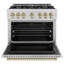 ZLINE Autograph Edition 36" Classic Gas Range w/ 6 Burners & Matte Black Accents-647127275