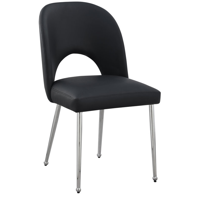 Chaise d'appoint en tyrène, Cuir végétalien noir