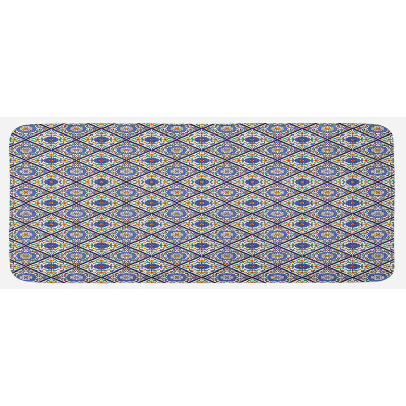 Tapis de cuisine classique multicolore à motif floral marocain