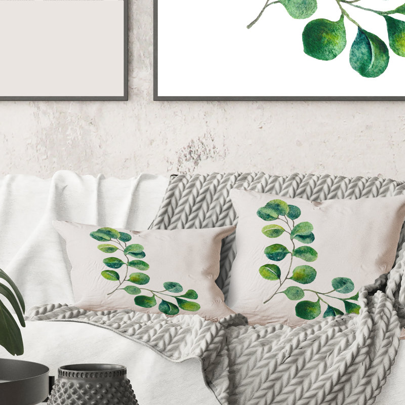 Floral Throw Pillow, 16" x 16"