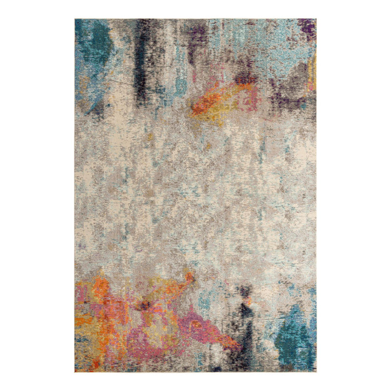 Keimar Washable Abstract Indoor Rug, Rectangle 10' x 14'