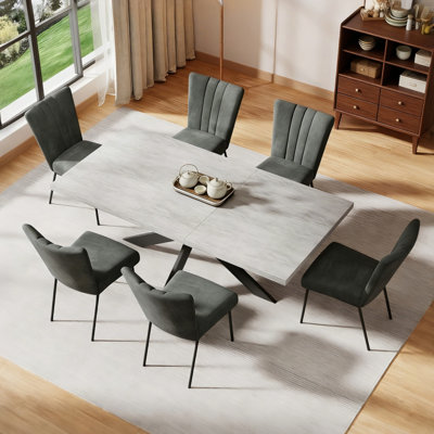 Ensemble de salle à manger Bourke Kitchen, table de salle à manger extensible avec chaises rembourrées