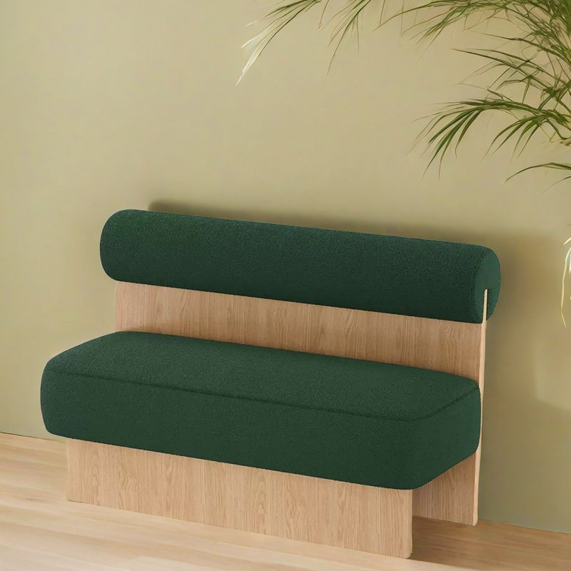 Larrinaga Cotton Blend Upholstered Bench, Green