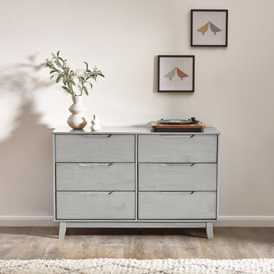 Commode en bois massif à 6 tiroirs 51 po