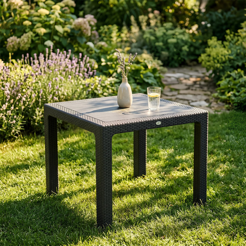 Harbour Housewares - Noble Square Rattan Effect Garden Dining Table