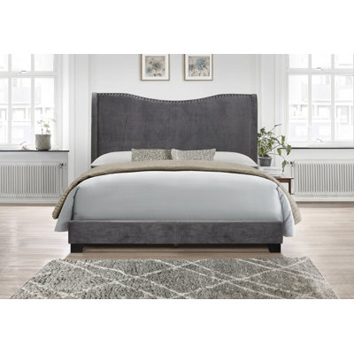Hudson Oaks Upholstered Wingback Bed
