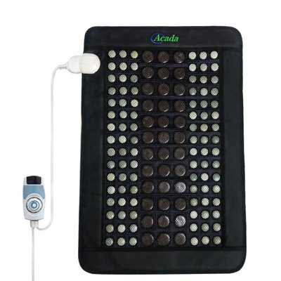Acada Jade & Tourmaline Far Infrared Heating Pad for Back, Warm Gemstone Pad with Adjustable Temperature and Overheat Protection, 2 Sizes Available, 110V