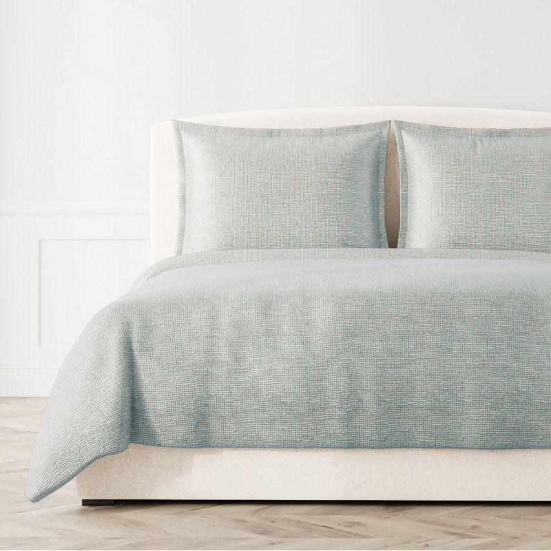 Ann Gish Coverlet, Aqua/Gold, King Coverlet / Bedspread
