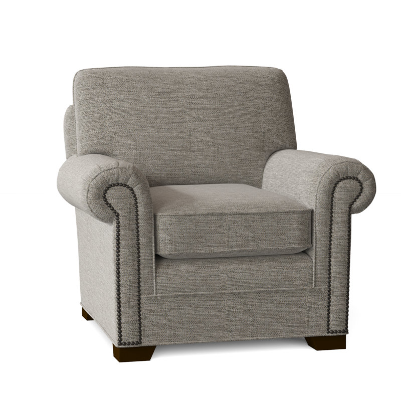 Fauteuil de 41 po de large Adrena, Non, Townhouse 41 - gris, Laiton foncé