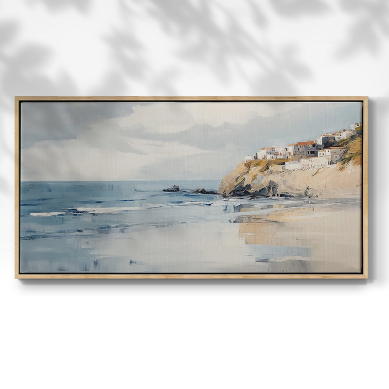 Nautical Series-CCXVI- Toile tendue avec châssis tendue, prête à être accrochée, Naturel, H 21 po x l 41 po