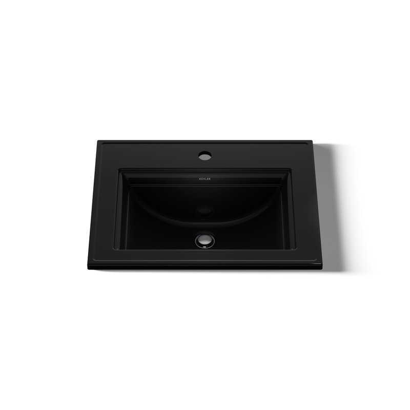 Memoirs® Stately Drop-in Bathroom Sink, Black, Single Hole