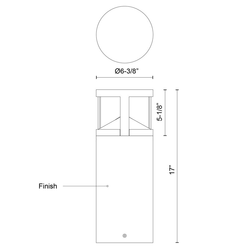 Glen LED Bollard Light, 17" H x 6.38" W x 6.38" D