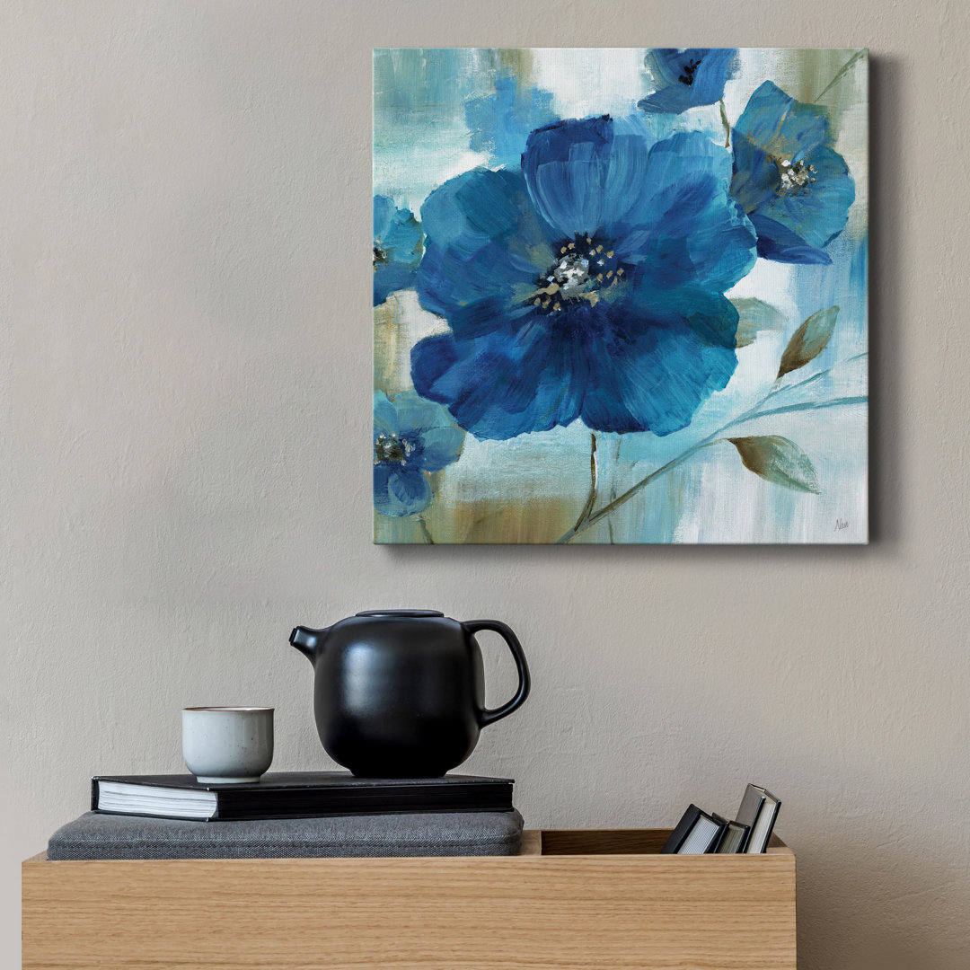 Blue Mood - Wrapped Canvas Painting Print Lark Manor™ 