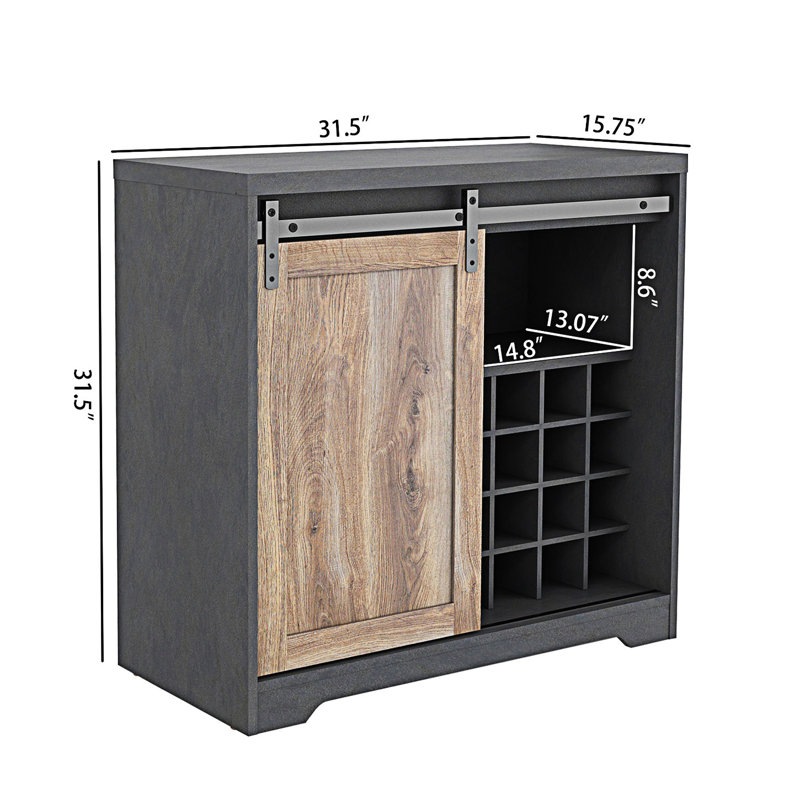 Armoire de bar Farmhouse, Noir, noir, noir, noir