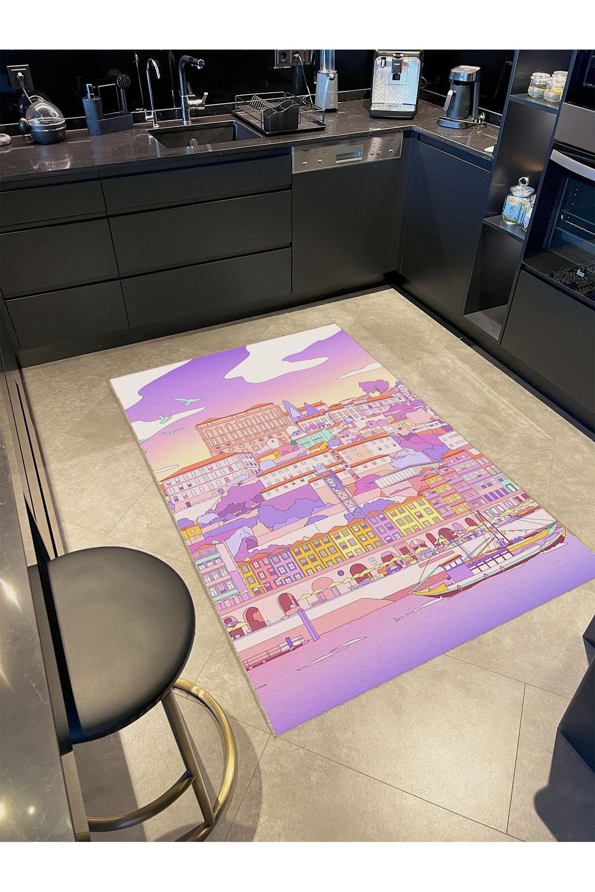Lilac Rugs Pattern Corrigan Studio Pink Lilac Toned Landscape Pattern Woven Base Modern ...