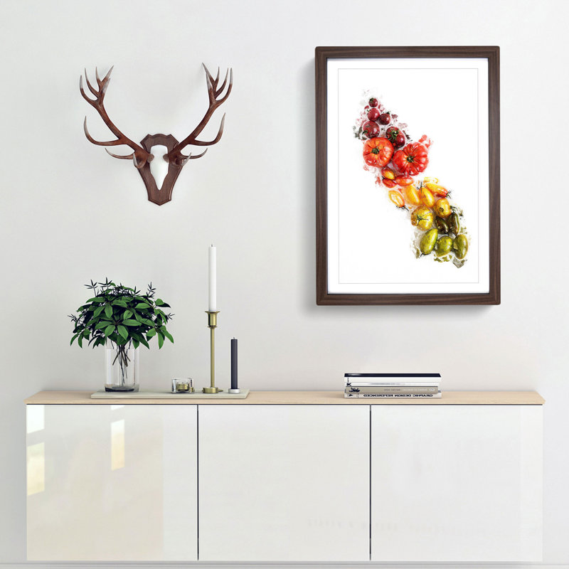 Vegetable Rainbow - Picture Frame Painting Print, 48cm H x 36cm W x 2cm D, Walnut Framed