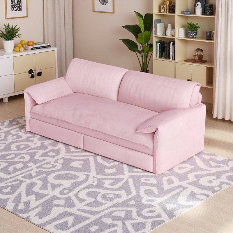 66" Queen Pull Out Sofa Bed - 3-in-1 Convertible Velvet Sleeper With Storage, Multi-functional Loveseat For Living Room, Bedroom & Office