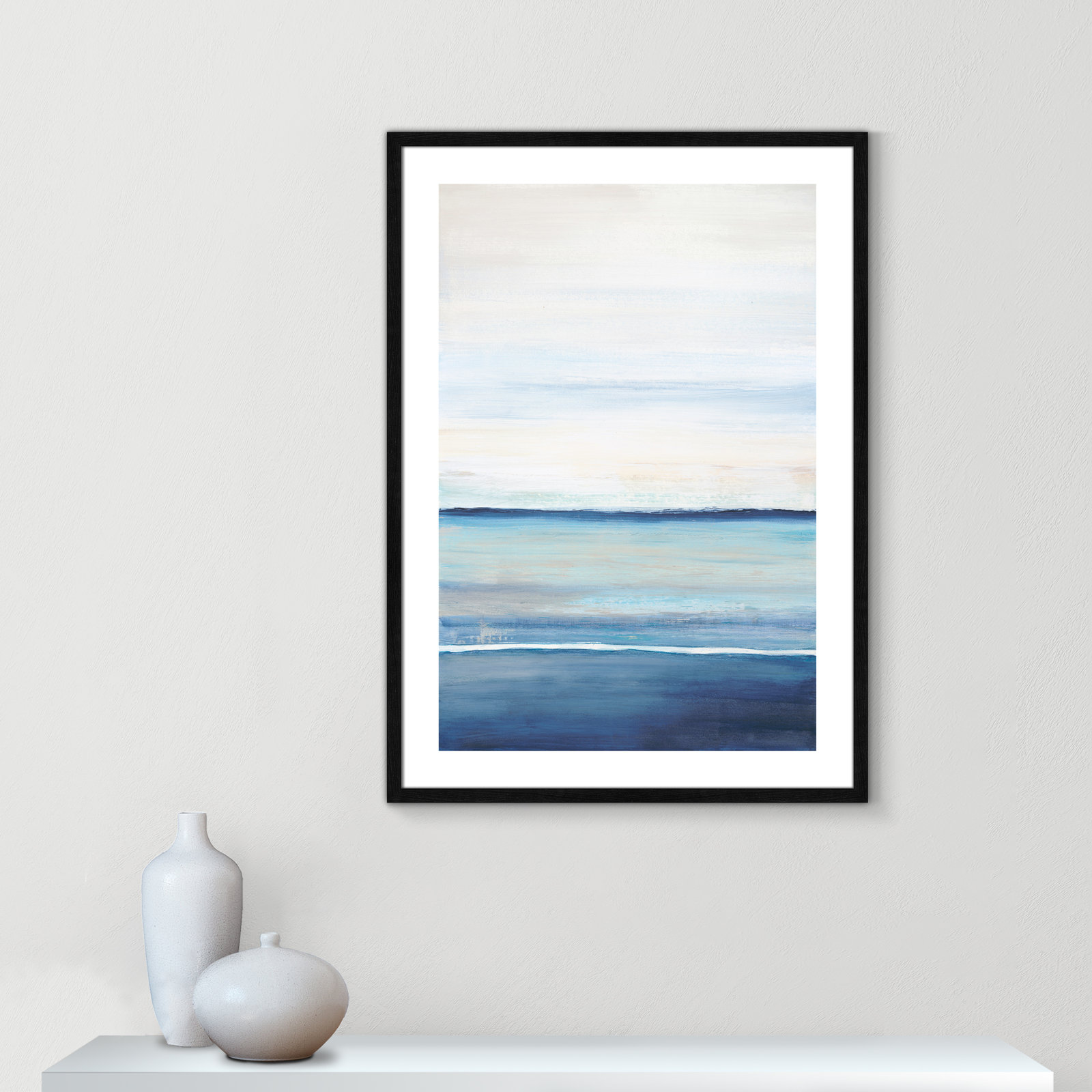Emmit "Distant Whispers" Print by Filippo Ioco, 35.5" H x 25.5" W x 0.75" D, Black Wood Framed Paper