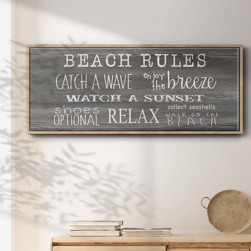 Beach Rules - Toile encadrée, H 8 po x l 20 po